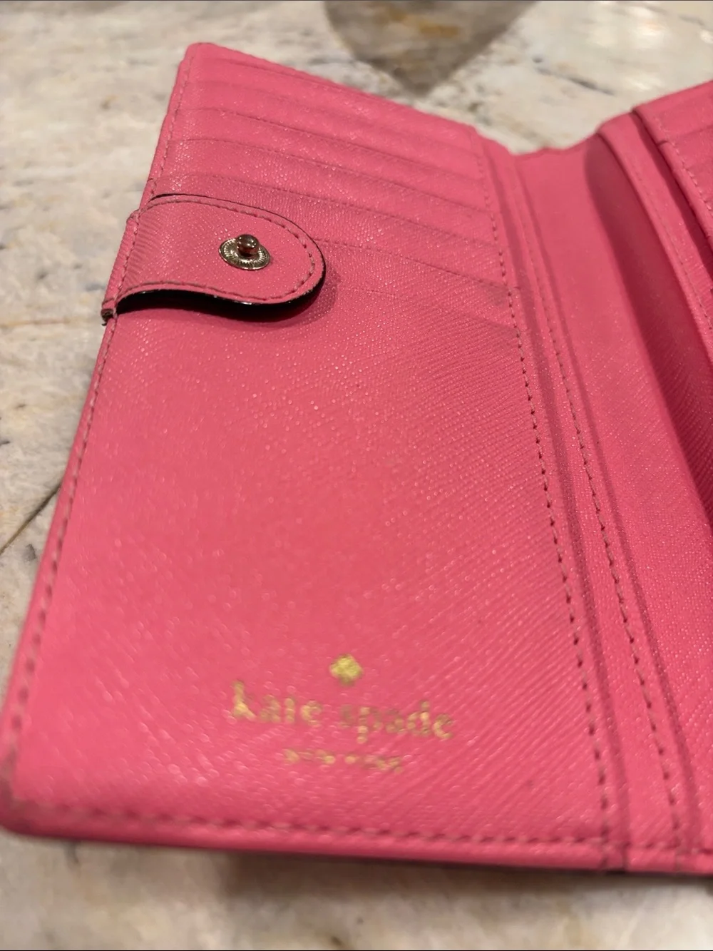 kate spade Pink Camel-Print Continental Wallet